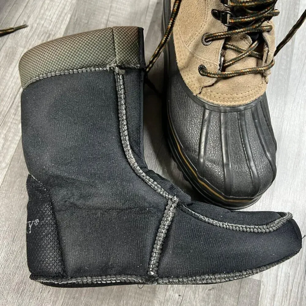 ROCKY 7856 INSULATED BROWN LEATHER RUBBER SOLE Boots MENS 8M